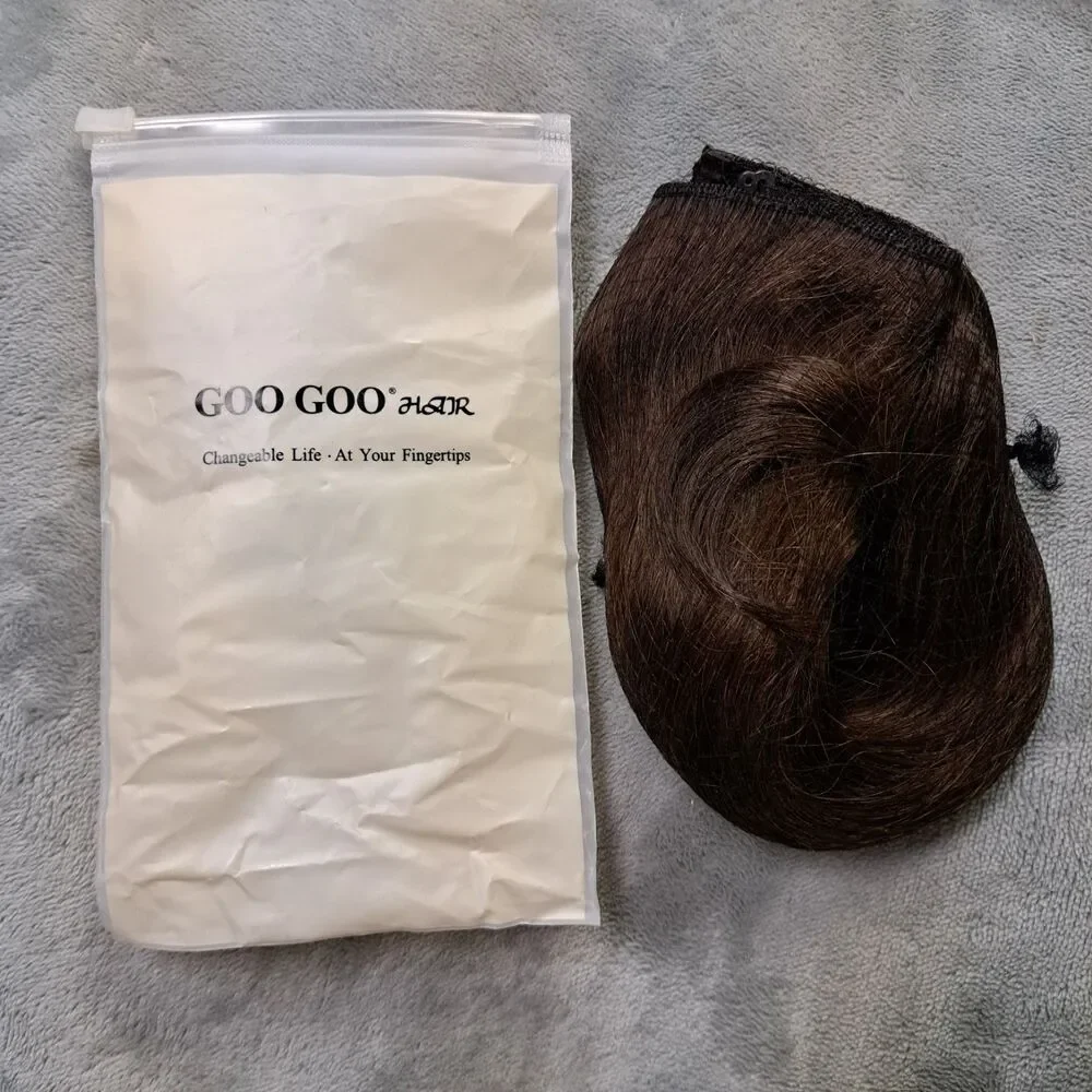 GOO GOO Wire Hair Extensions Human Hair, 4A Chocolate Brown Natural 12